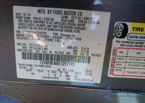 2014 Ford Mustang V6 from USA, damaged, VIN 1ZVBP8EM8E5292793